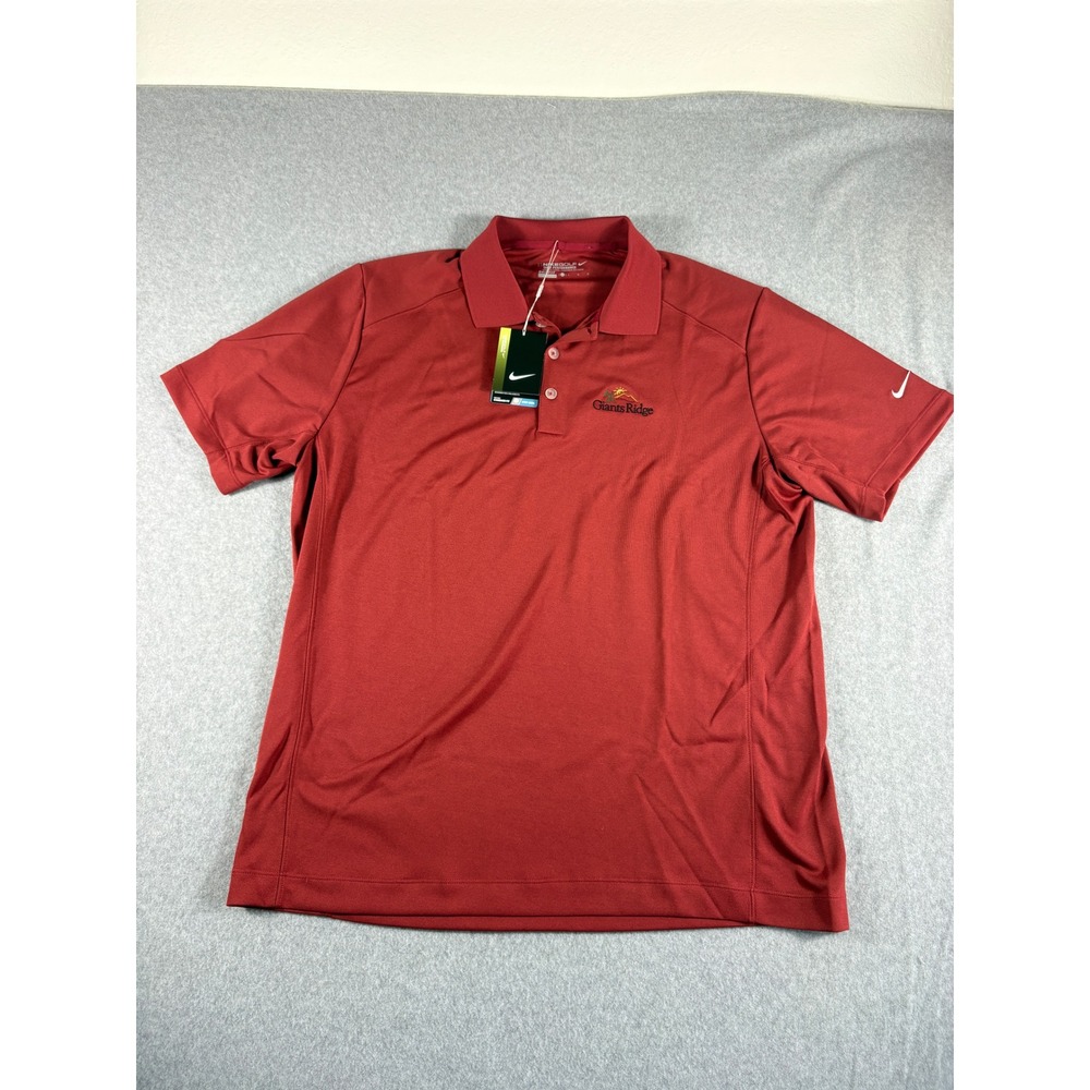 Nike Golf Tour Performance Dri-FIT Polo Shirt Mens Large Red Giants Ridge New‎